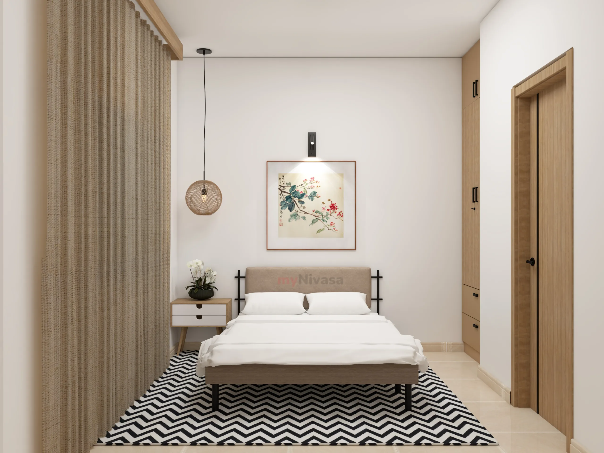 Brigade El Dorado Bedroom Interior Design Bangalore by myNivasa