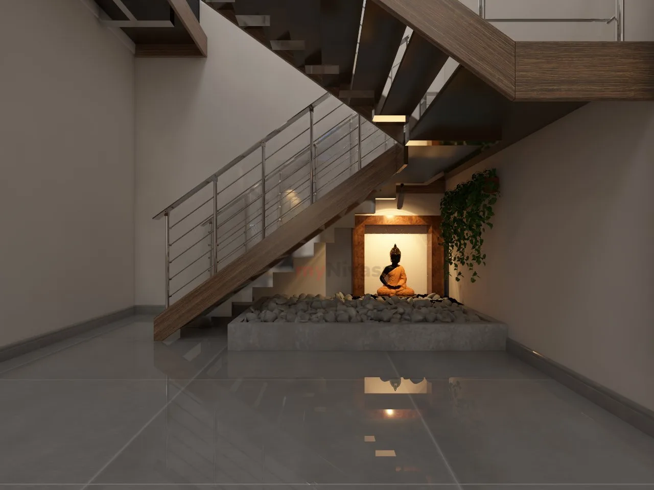 Chitradurga Modern Living Room Interior Design by myNivasa